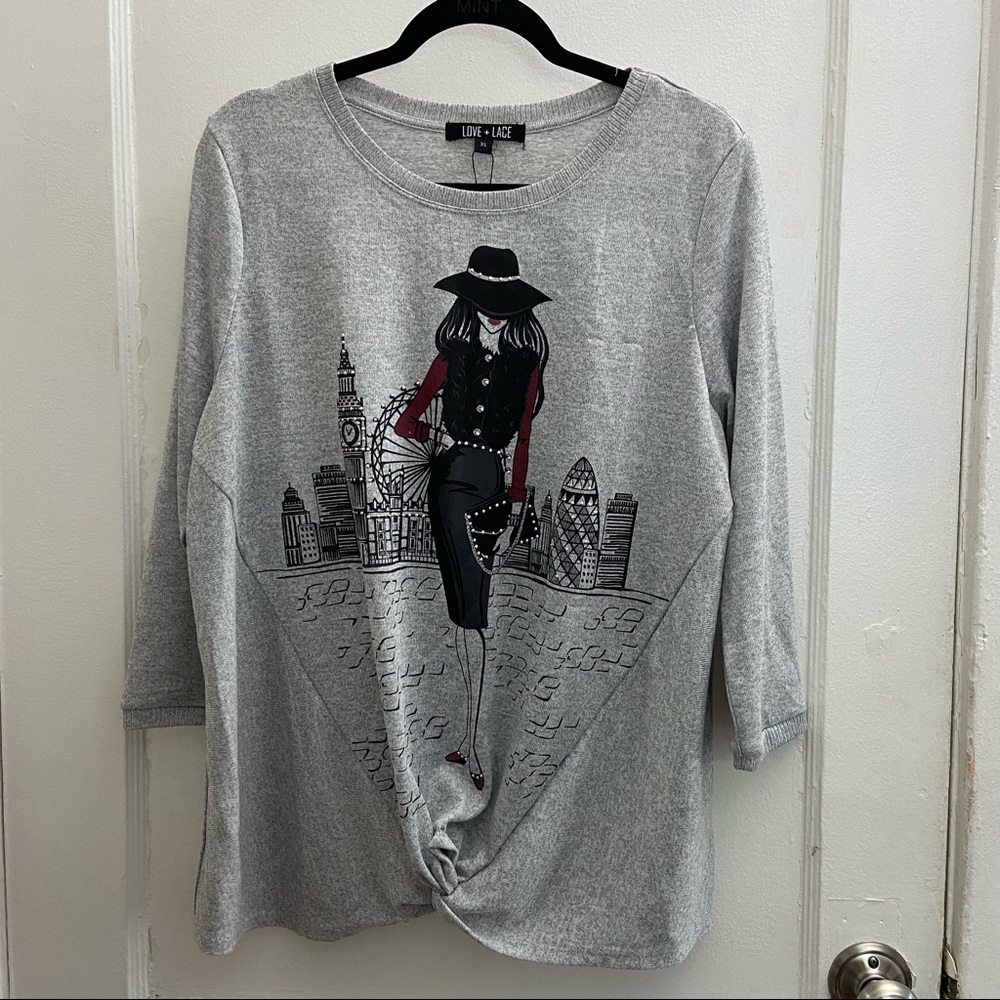 NWT Love & Lace 3/4 sleeve sweater